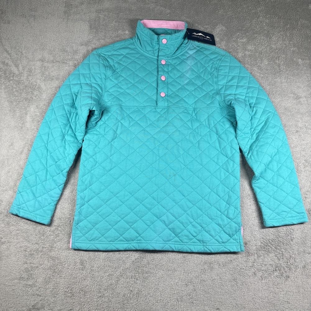 Lauren James Women's Logan Quilted Pullover Jacket Teal Size Small New *READ*